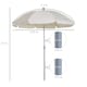 image 5 of Outsunny 2.2m Beach Umbrella, Portable Parasol with Tilting Function, Outdoor Sunshade Shelter with 8 Ribs for Garden, Pool and Patio, Cream White