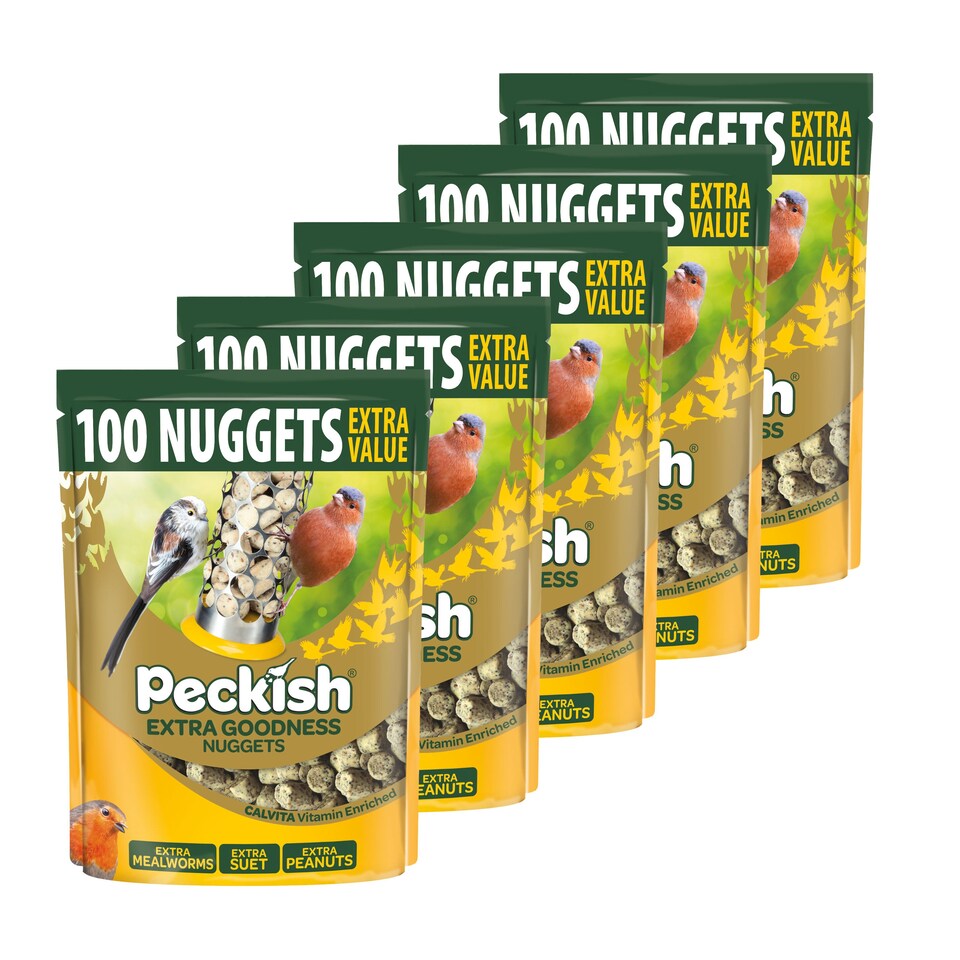 image 1 of Peckish Extra Goodness Nuggets Wild Bird Food 1.6 kg | Multi | 1 x 100 Nugget Bag | suet, mealworms, peanuts