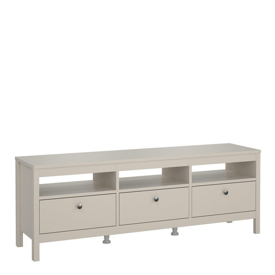 image 1 of Barcelona TV Unit 3 Drawers in Cashmere Cream