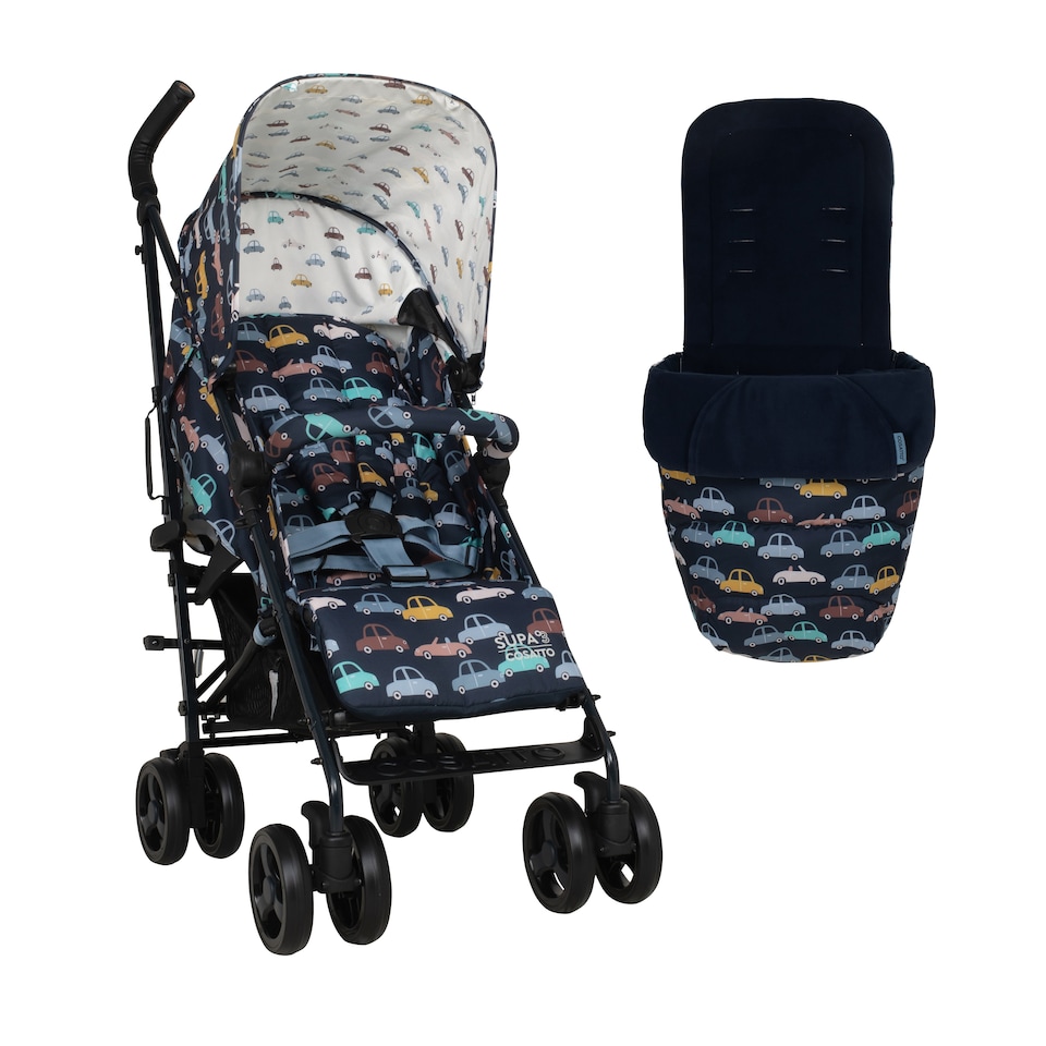 image 1 of Cosatto Supa 3 Lightweight Pushchair Stroller with Footmuff Birth to 25kg