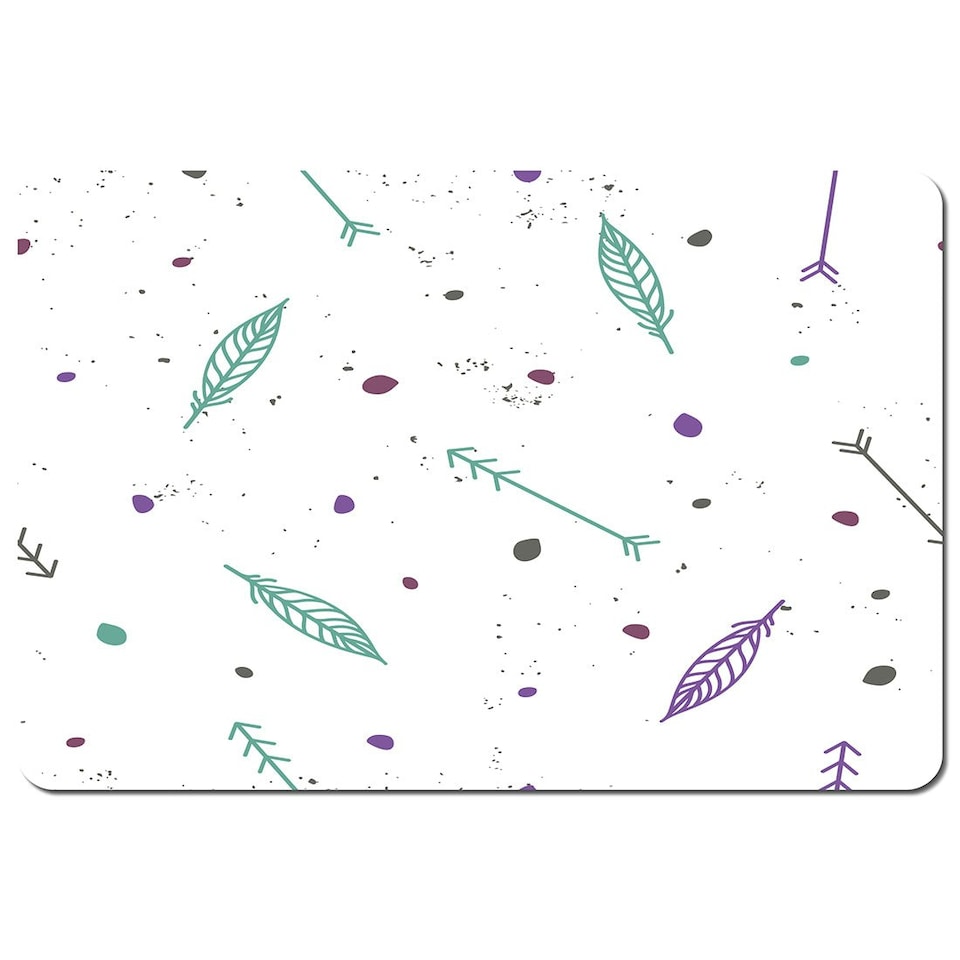 image 1 of Cute cartoon seamless vector pattern with feathers and arrows in boho style (Placemat)