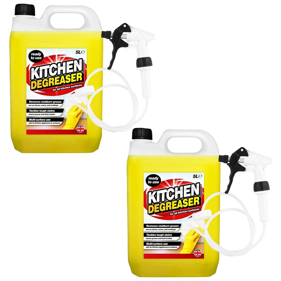 image 1 of 4 x 5L Kitchen Degreaser Tackle Tough Stains Cleaning Food Residue With Hose Trigger