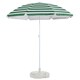image 1 of Harbour Housewares Metal Beach Parasol with White Base - 1.8m  - Green Stripe