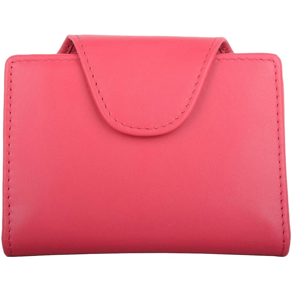 image 1 of Slim Line Genuine Soft Leather RFID Protected Credit Card Holder Purse Pink | Watermelon
