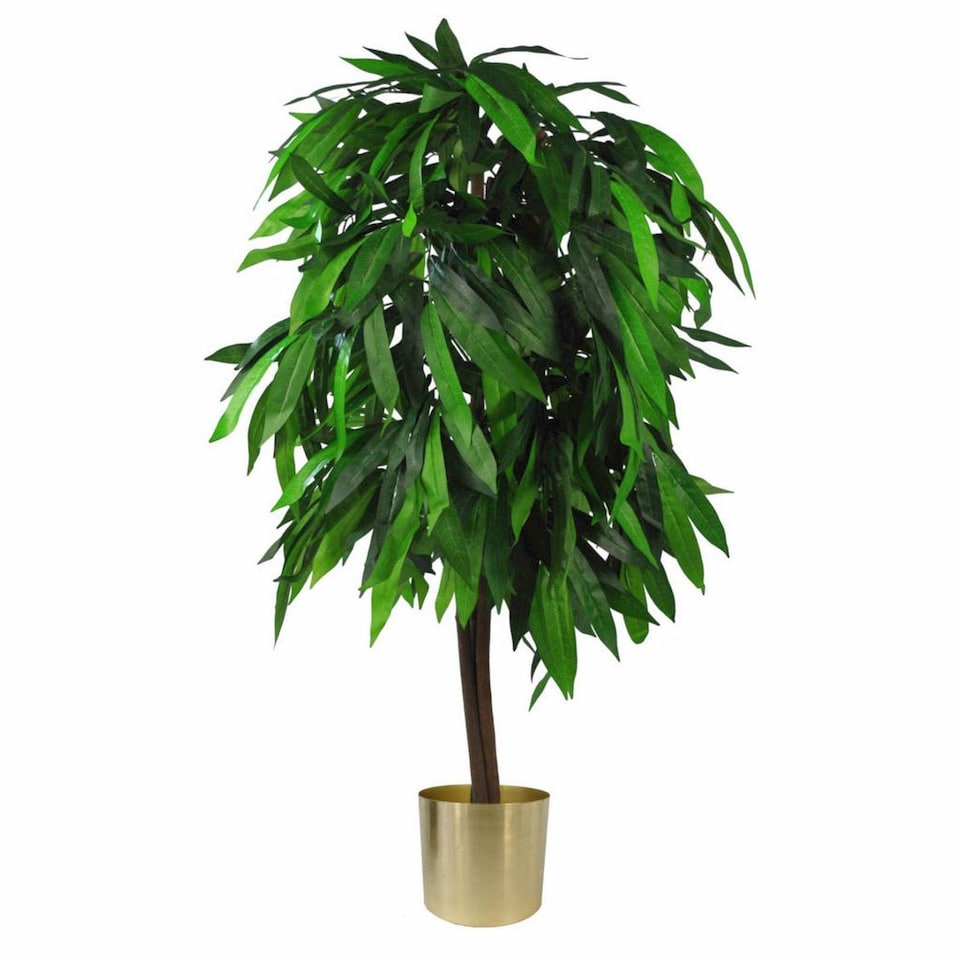 Artificial Mango Plant Tree Green Gold 120cm Plants Trunk | Green | 4ft