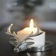 image 4 of Marco Paul 15cm Silver Stag Head Candle Holder Silver