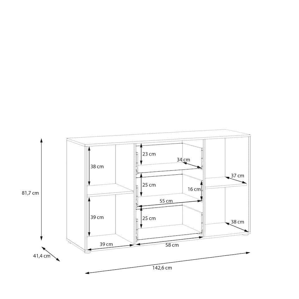 image 1 of Orkney 3 Drawer Sidebaord with 2 Doors in Mauvella Oak