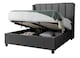 image 1 of 4ft6 Double Ottoman,Grey Velvet fabric upholstered,lift up,storage,tall winged bed frame. Gas lift up, Boutique Hotel style, tall headend board, wing back