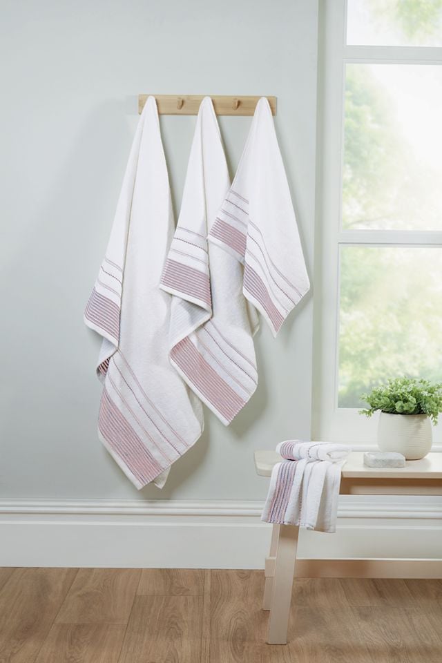 image 1 of Azure Stripe Cotton Face Cloth Set of 4, 30x30cm