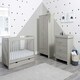 image 2 of Pembrey 3 Piece Furniture - Cot Bed, Changing Unit, Wardrobe & Fibre Mattress, Suitable from Birth to 4 Years (Ash Grey)