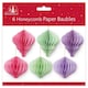 image 2 of Pack of 6 Bright Assorted Honeycomb Paper Christmas Baubles Decorations
