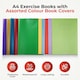 image 2 of Pack of 10 A4 Assorted Coloured Exercise Books with Coloured Book Covers