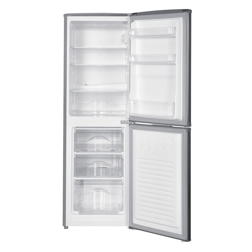 image 1 of HYE 50-50 Freestanding Fridge Freezer, 142 Litre, 48cm, Silver - RF01FF142S01