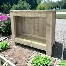 Grow with Me Educational Garden Planter - Pressure Treated Wood - L70 x W62 x H35 cm Brown