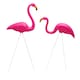 image 1 of Garden Flamingo Pair Ornaments with Ground Spikes Decor Durable PE Weatherproof
