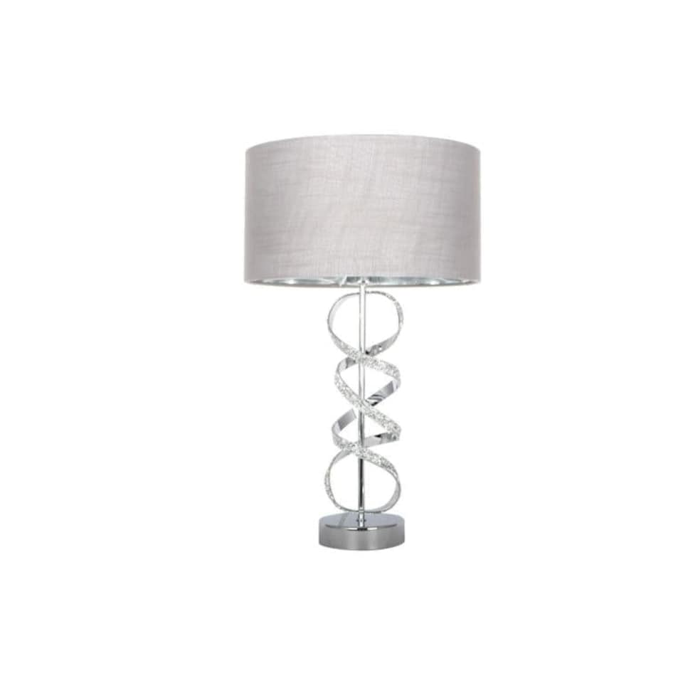 image 1 of Gabriella Diamonte Twist Table Lamp 1 Light with Grey Shade