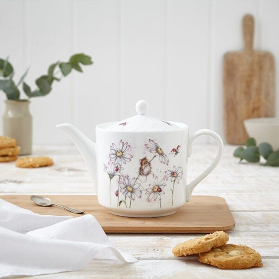 image 1 of Wrendale Designs 'Oops a Daisy' Mouse 2 Pint Teapot