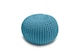 image 2 of Knitted Pouffe Chunky Round Footstool Ottoman 100% Cotton Handmade | Cream