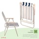 image 4 of Oypla 2x Stripey Camping Festival Party Folding Outdoor Chairs with Armrests Blue
