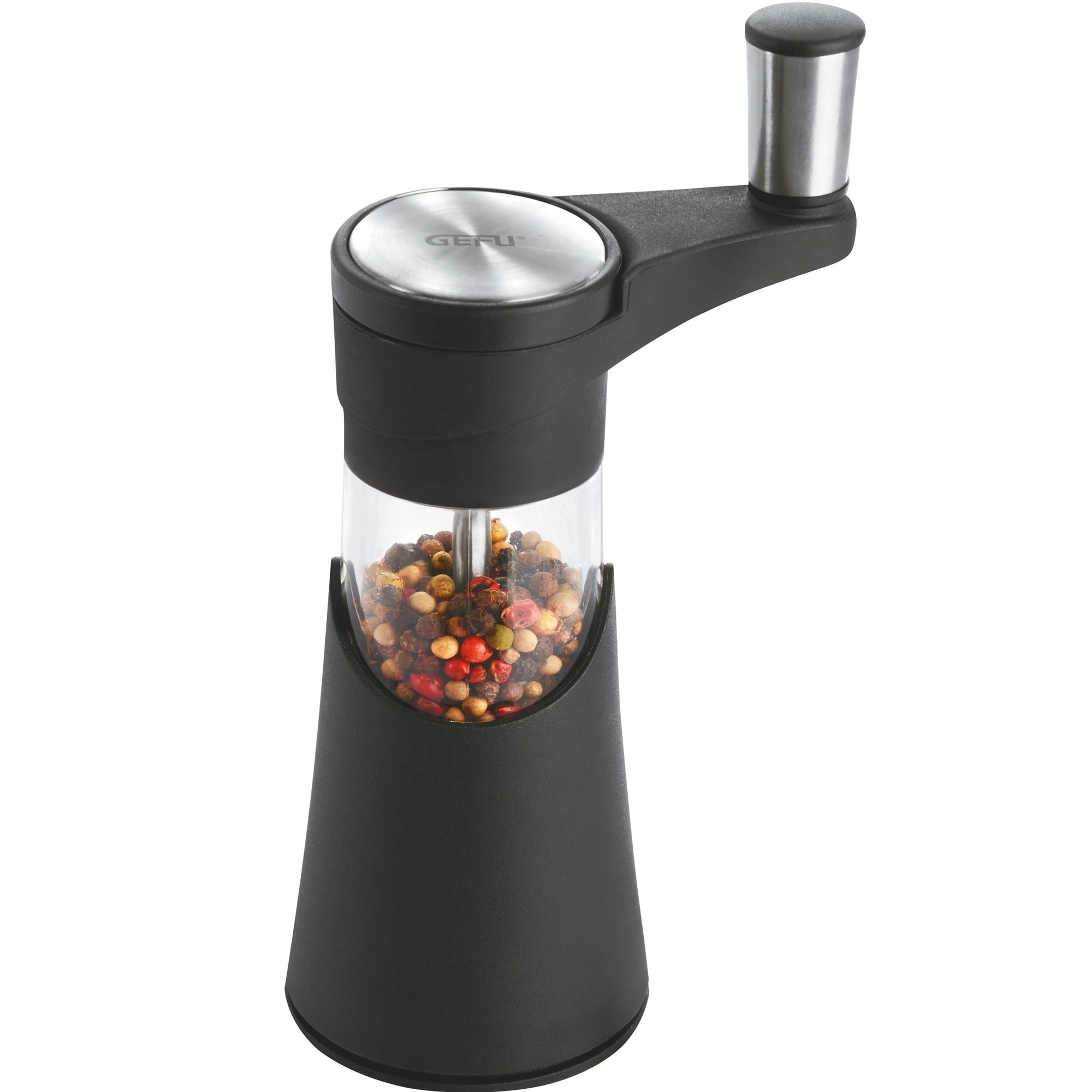 Gefu Aromatico Manual Spice Grinder with Crank Handle in Black