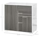 image 7 of HOMCOM Side Cabinet with 2 Door and 2 Drawer for Home Office, Grey Black