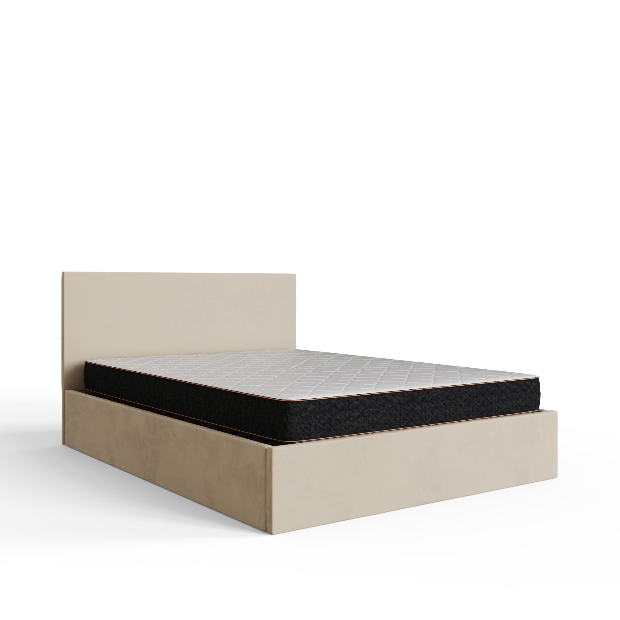 End Lift Ottoman Storage Bed Cream Natural