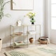image 5 of 3-Tier Glass Sofa Console Table with Storage Shelves, Easy Assembly, Gold