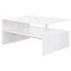 image 1 of HOMCOM Coffee Table with Storage, 2-Tier Centre Table, Modern Living Room Table with Open Shelf and Aluminium Poles, White | White