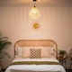 image 1 of ValueLights Vine Natural Rattan Teardrop Ceiling Pendant Shade Cream