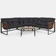 image 4 of OHS Santorini 5 Seater Corner Sofa Table Set Garden Patio Furniture | Black | Five Plus Seater