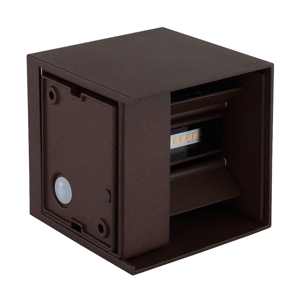 image 1 of Veronika Outdoor Up Down Wall Lamp Rust Colored Matt IP54 Clear Glass Shade 2x LED 3000K