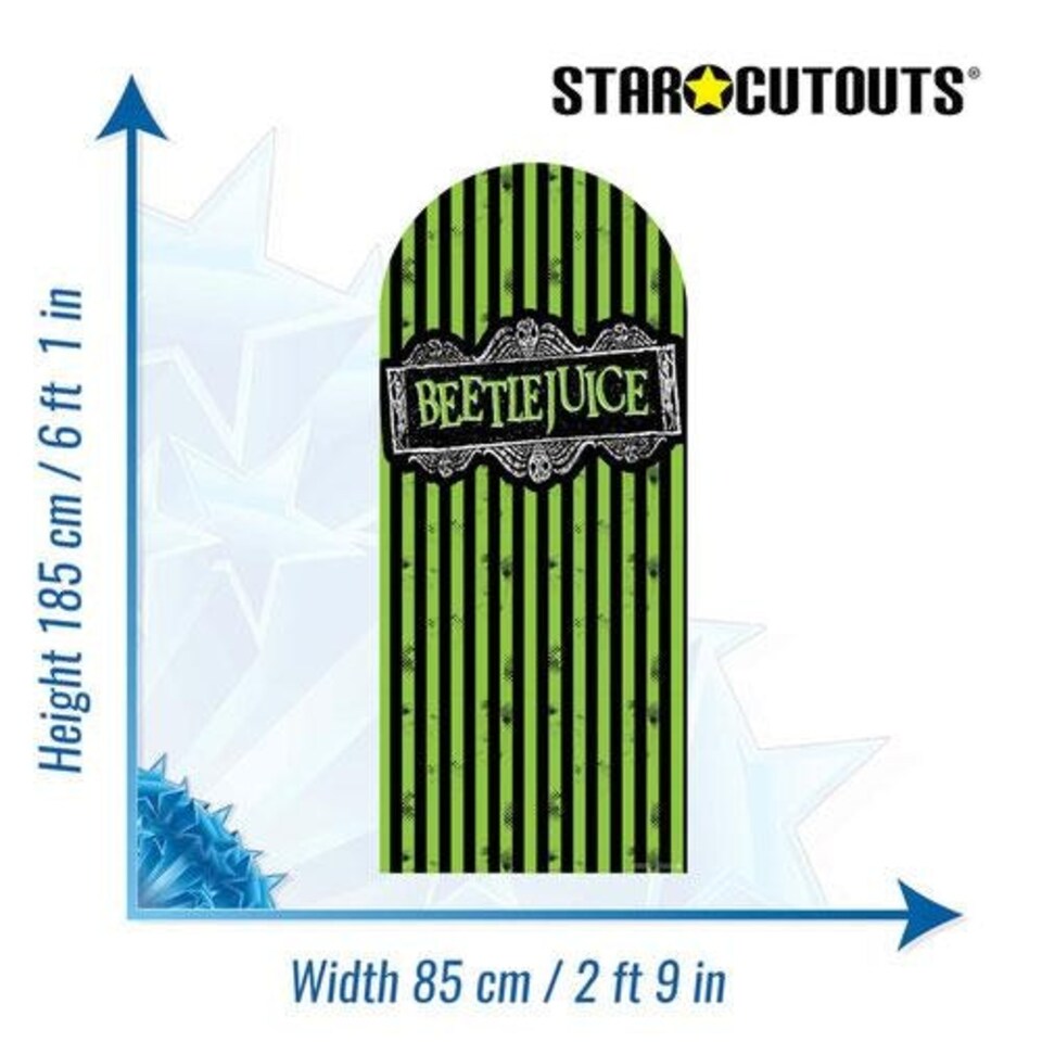 image 1 of Beetlejuice 1988 Green Single Backdrop Cardboard Cutout 185cm