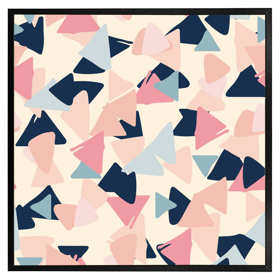 image 1 of Pastel coloured triangles (Picutre Frame) Brown | M