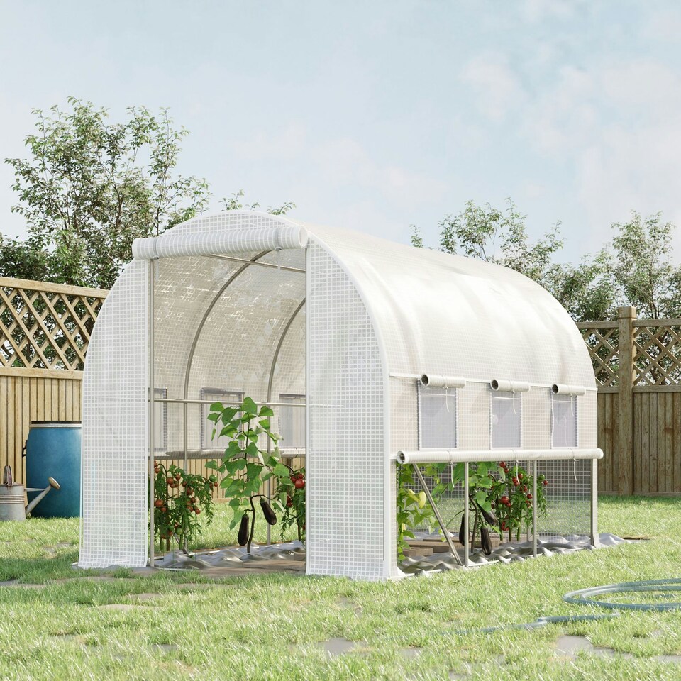 image 1 of Outsunny 3 x 2 x 2m Polytunnel Green House w/ UV-resistant PE Cover, Green