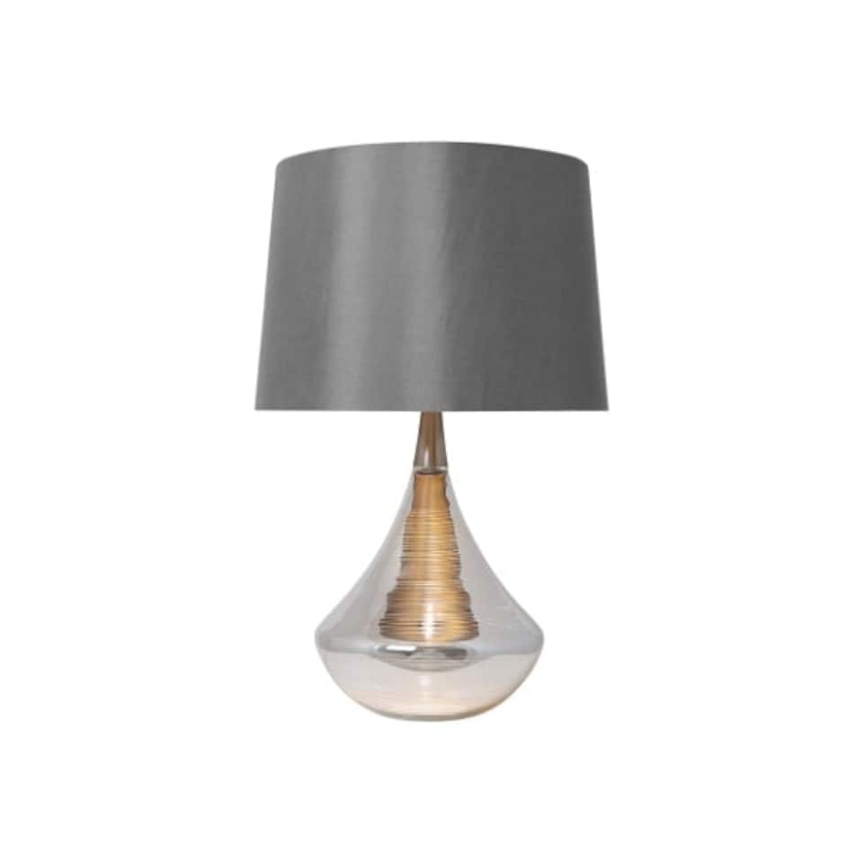 image 1 of Willis Satin Nickel Glass Table Lamp Grey