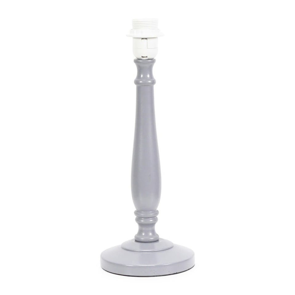 image 1 of ValueLights Victoria Grey Wood Table Lamp Base Only | Grey