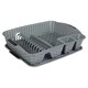 image 1 of Rattan Effect Dish Drainer with Tray | Grey | 1