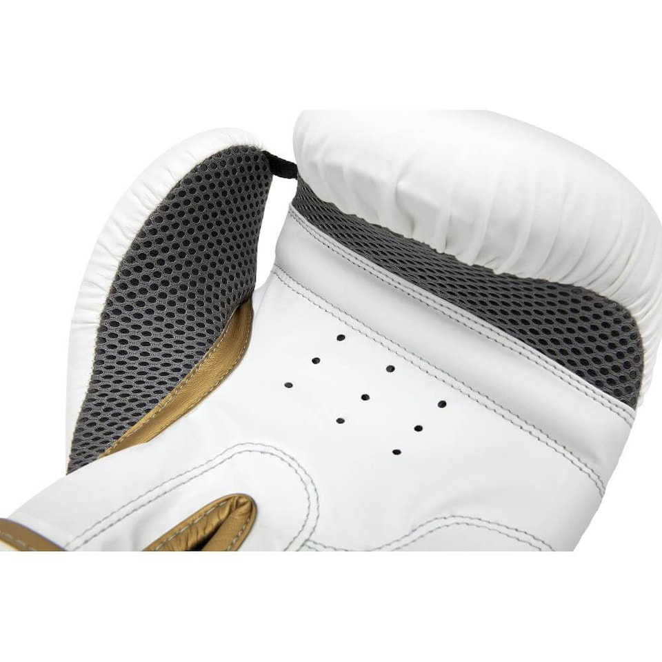 image 1 of Reebok Boxing Gloves — Gold/White, 16 oz (Synthetic Leather) | White | Gold/White | 16oz