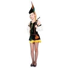 Bristol Novelty Teen Girls Forest Hunter Costume - Green/White/Gold/Brown - One Size One Size