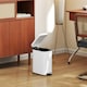 image 8 of HOMCOM 5L Rectangular Compact Bin Steel Body Removable Bucket Quiet-Close Lid w Pedal Lid Rubbish Trash Can Home Office Bedroom Bathroom Living Room Garbage Tidy Clean White | White | 1