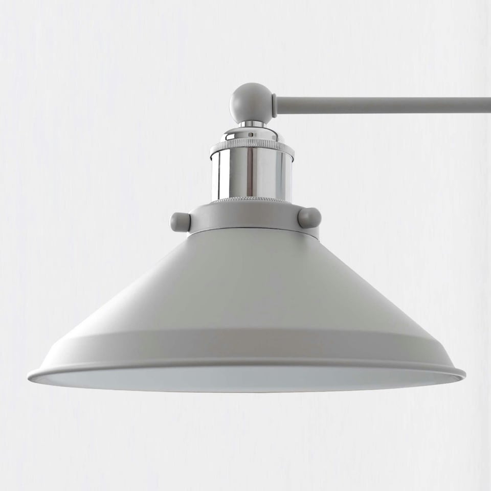 image 1 of First Choice Lighting Maxwell Flint Grey Chrome Wall Light Grey | Chrome