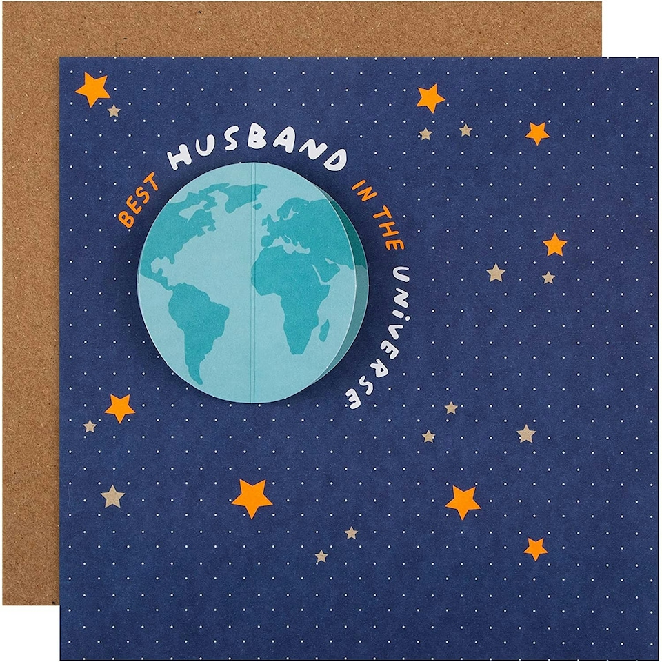image 1 of Contemporary Universe Design Best Husband Father's Day Card Large