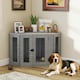 image 1 of PawHut Dog Crate Furniture for Medium Dogs w/ Cushion, Large Door - Grey