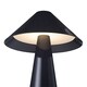 image 2 of Gloss Black Rechargeable Touch Dimmable Table Lamp with Matching Metal Shade | Black | Black | 1