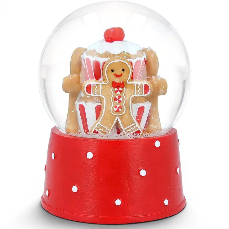 Gisela Graham Christmas Gingerbread and Cupcake Musical Snow Globe