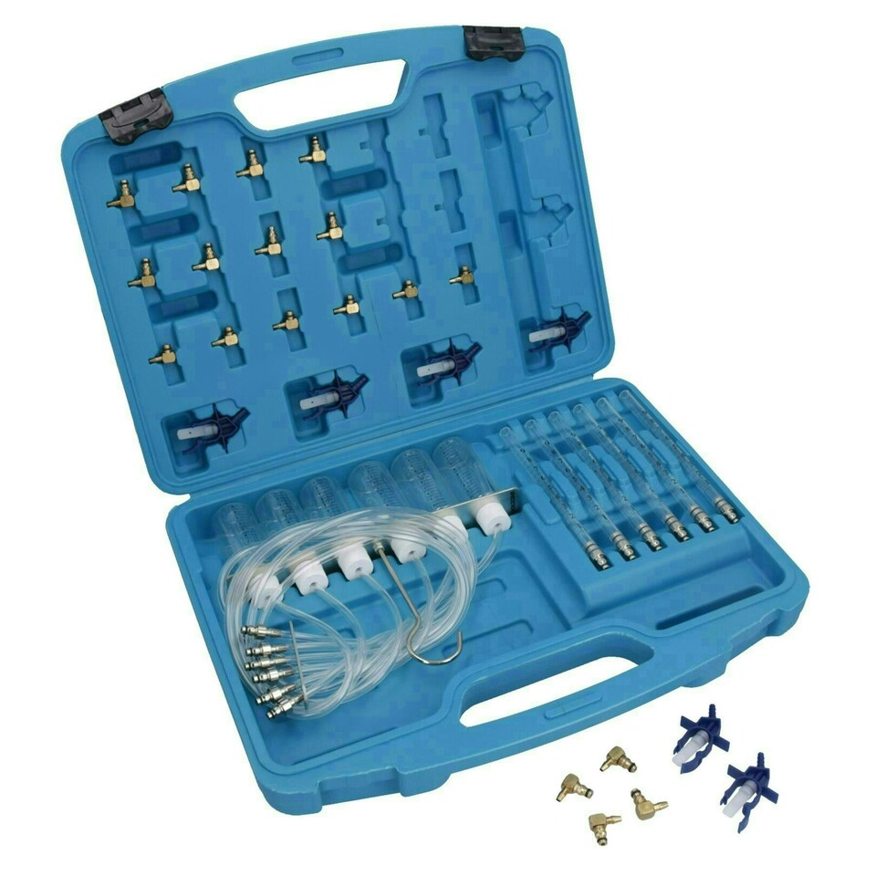 image 1 of Diesel Injector Flow Meter + Adaptors Kit For 6 Cylinder Common Rail Leak Tester