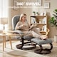 image 4 of HOMCOM Recliner Chair with Footstool, Swivel Recliner Armchair