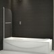 image 2 of 800x1400mm 180 Pivot Shower Bath Screen Tempered Glass Door Panel  With Towel Rail Chrome