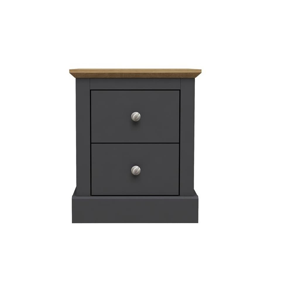 image 1 of Devon Bedside Cabinet - Particle Board - L39.5 x W45.9 x H55.2 cm - Charcoal