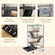 image 5 of PawHut Rolling Small Animal Cage for Chinchillas Ferrets Kittens W/ Ramp Silver